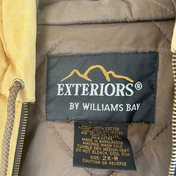 William Bay Work Jacket SIze XL 2XL Chore Hooded Brown Canvas Coat Lined Outdoor - Picture 4 of 7